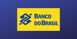 logo banco do Brasil no fundo azul
